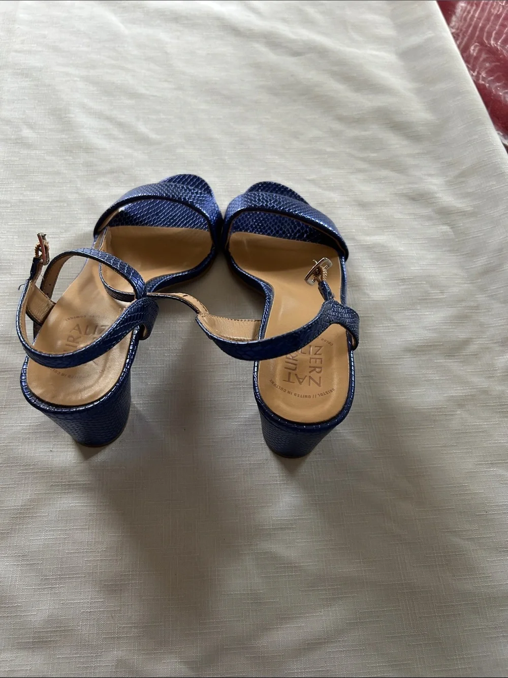 Naturalizer Navy Textured Slingback Heels